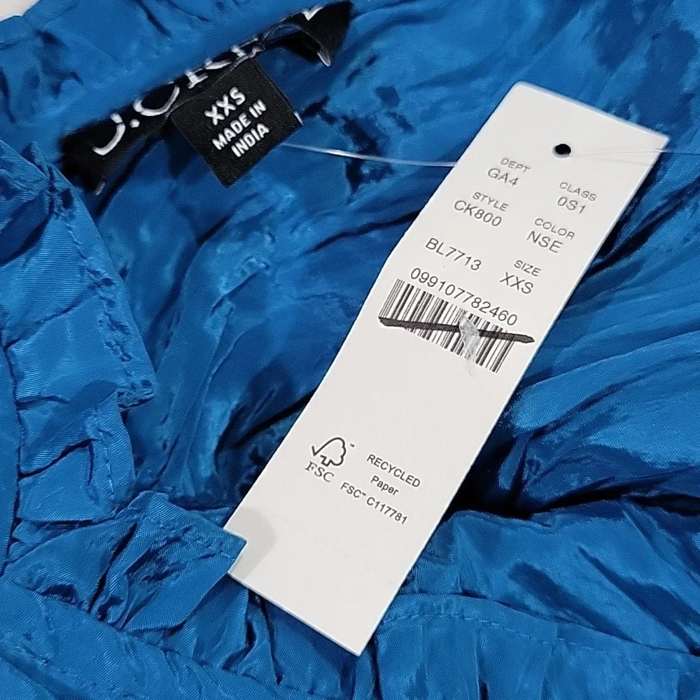J Crew Palermo dress in viscose-blend crinkle NWT CK800 Blue
